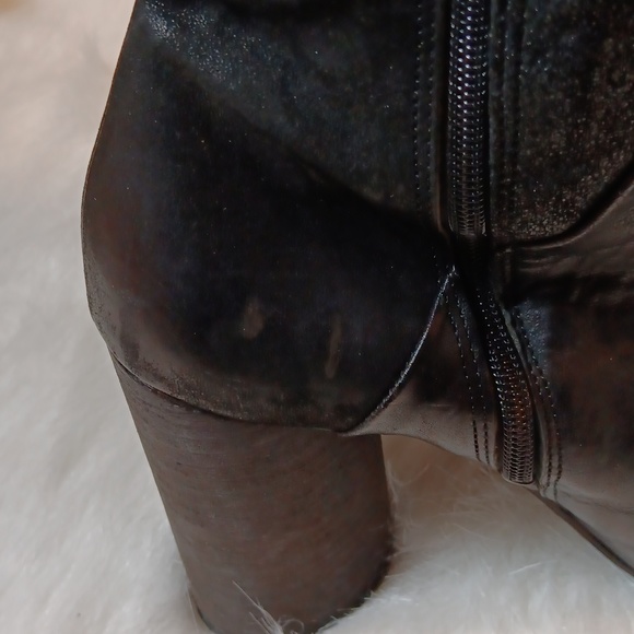 Free People Bright Lights Over The Knee Black Leather Boots. - Picture 10 of 14